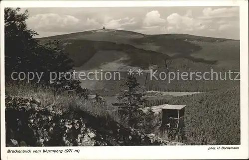 Brocken Brockenblick vom Wurmberg Kat. Wernigerode