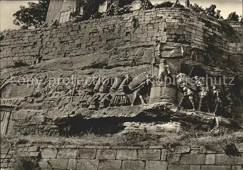 Grossjena Sandsteinreliefs an den Weinbergen der Unstrut Kat. Naumburg