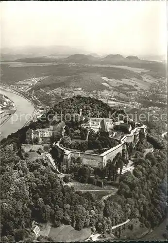 Koenigstein Saechsische Schweiz Festung Fliegeraufnahme Kat. Koenigstein Saechsische Schweiz