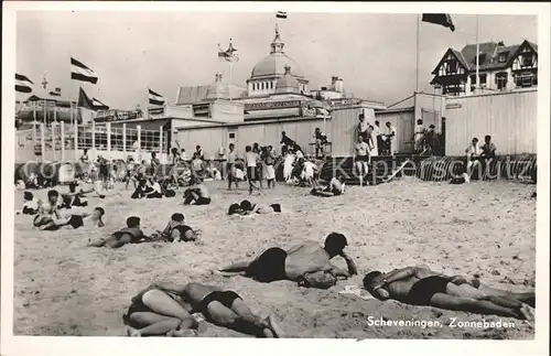 Scheveningen Zonnebaden Sonnenbad Strand Restaurant Kat. Scheveningen