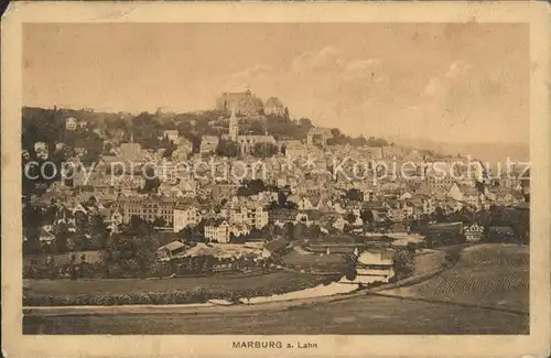 Marburg Lahn Gesamtansicht mit Schloss Kat. Marburg