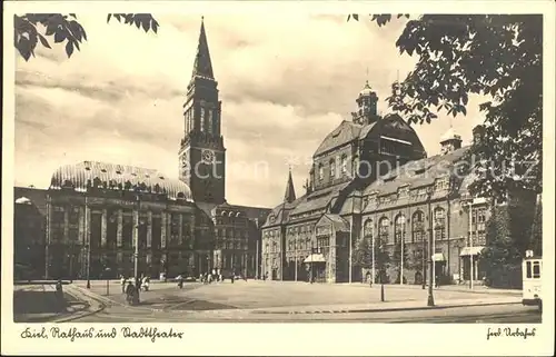 Kiel Rathaus und Stadttheater Kat. Kiel