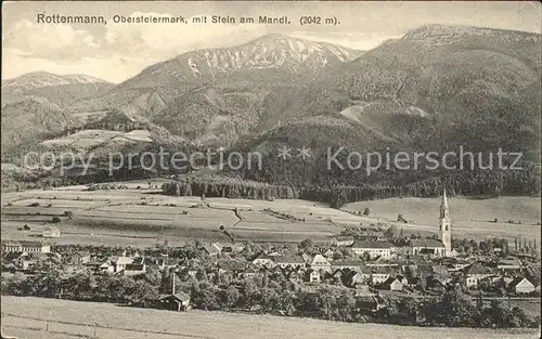 Rottenmann Steiermark Gesamtansicht mit Stein am Mandl Kat. Rottenmann