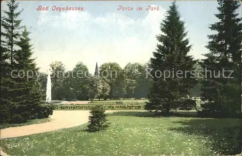 Bad Oeynhausen Partie im Park Fontaene Bahnpost Kat. Bad Oeynhausen