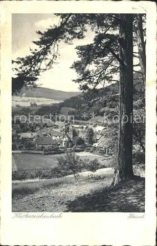 Klosterreichenbach Panorama Blick vom Waldrand Kupfertiefdruck Kat. Baiersbronn