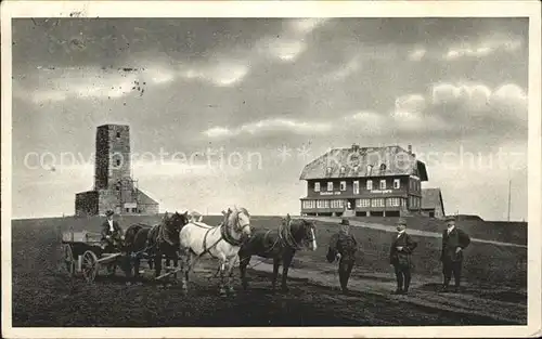 Feldberg Schwarzwald Gasthaus zum Feldbergturm Pferdefuhrwerk Kat. Feldberg (Schwarzwald)