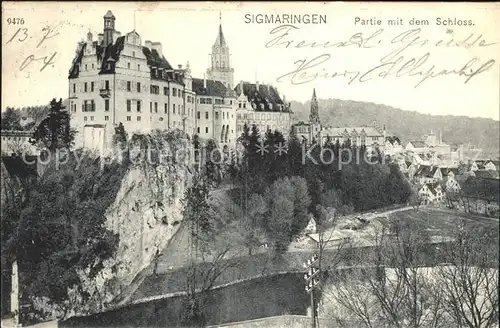 Sigmaringen Partie mit Schloss Donau Kat. Sigmaringen