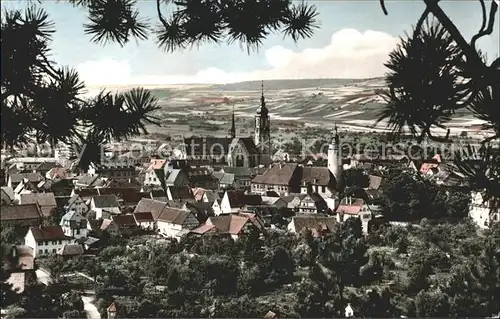 Tauberbischofsheim Ortsansicht mit Kirche Kat. Tauberbischofsheim