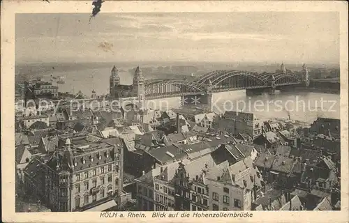 Koeln Rhein Blick auf Hohenzollernbruecke Kat. Koeln