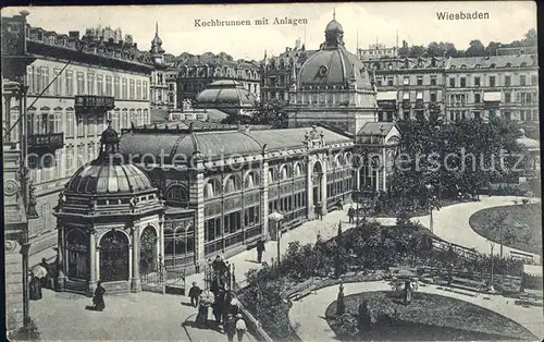 Wiesbaden Kochbrunnen mit Anlagen Kat. Wiesbaden