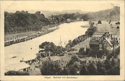 Huegel Essen Ruhrtal mit Bootshaus Kat. Essen