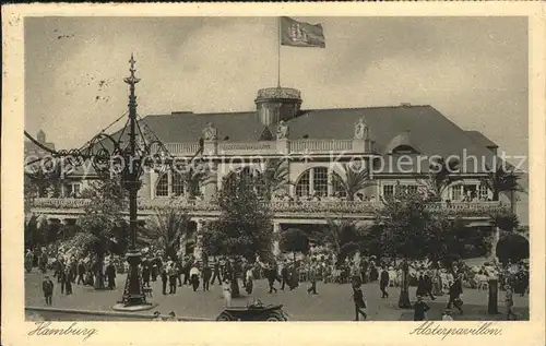 Hamburg Alsterpavillon Fahne Kat. Hamburg