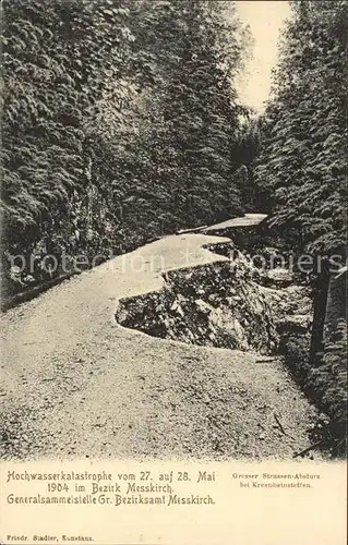 Messkirch Hochwasserkatastrophe Mai 1904 Strassenabsturz Kat. Messkirch