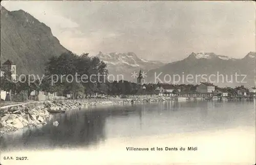 Villeneuve VD Lac Leman et les Dents du Midi Kat. Villeneuve