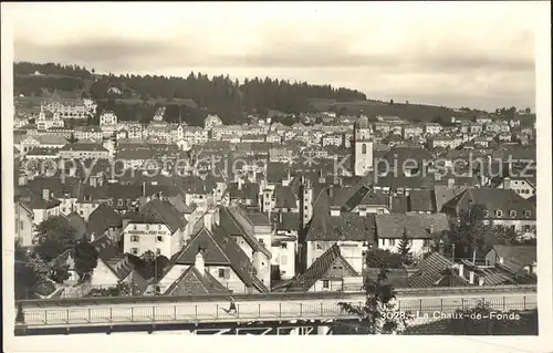 La Chaux de Fonds Blick ueber die Stadt Kat. La Chaux de Fonds