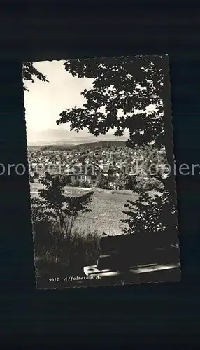 Affoltern Albis Panorama Blick vom Waldrand Ruhebank Kat. Affoltern Albis