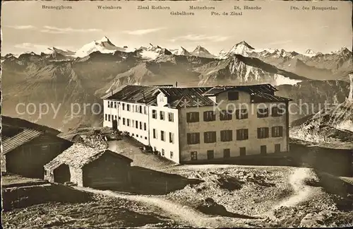 Gemmipass Wallis Passhoehe Berghotel Wildstrubel Panorama Walliser Alpen Kat. Gemmipass