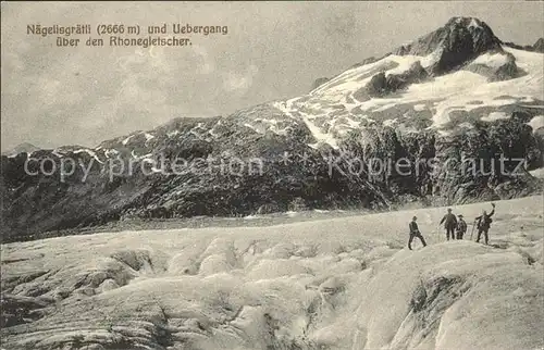 Furka Naegelisgraetli und uebergang ueber den Rhonegletscher Bergsteiger Kat. Furka