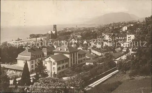 Neuchatel NE Vue sur la ville depuis le Mail Kat. Neuchatel