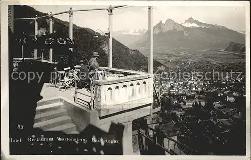 Bad Ragaz Hotel Restaurant Wartenstein Terrasse Fernsicht Alpen Kat. Bad Ragaz