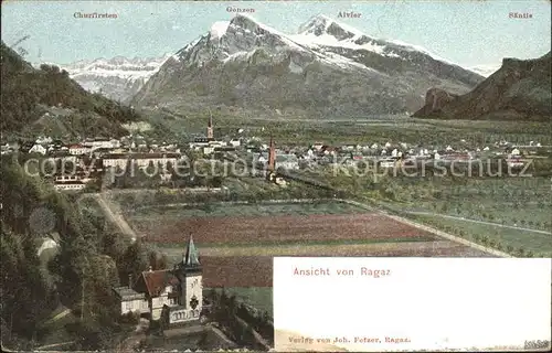 Bad Ragaz Panorama mit Churfirsten Gonzen Alvier Appenzeller Alpen Kat. Bad Ragaz