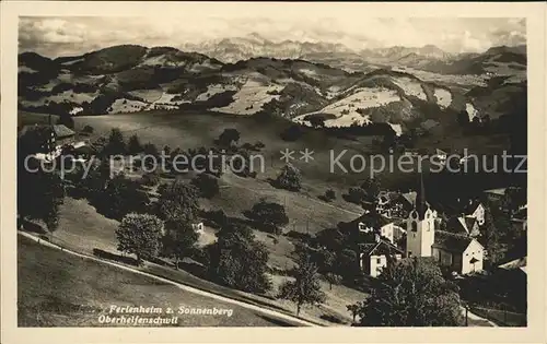 Oberhelfenschwil Ferienheim zum Sonnenberg Kirche Alpenpanorama Kat. Oberhelfenschwil