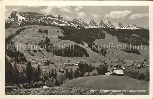 Unterwasser Toggenburg Panorama mit Churfirsten Appenzeller Alpen Kat. Unterwasser