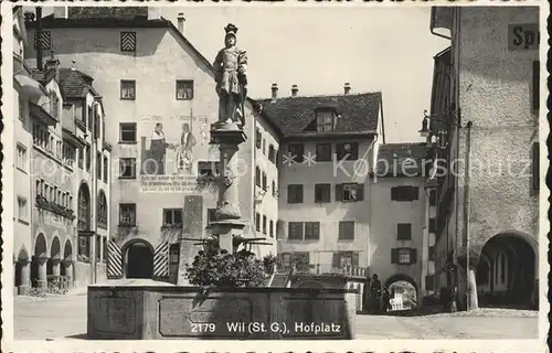 Wil SG Hofplatz Brunnen Skulptur Bromsilber Kat. Wil SG