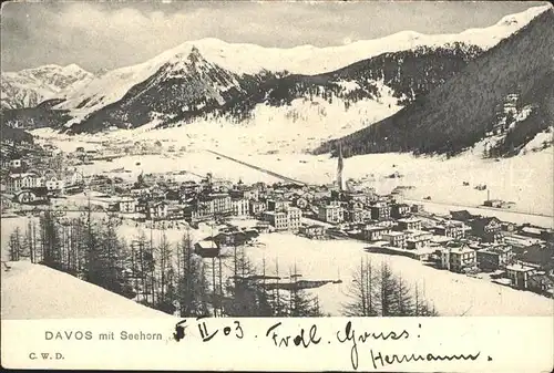 Davos GR mit Seehorn Kat. Davos