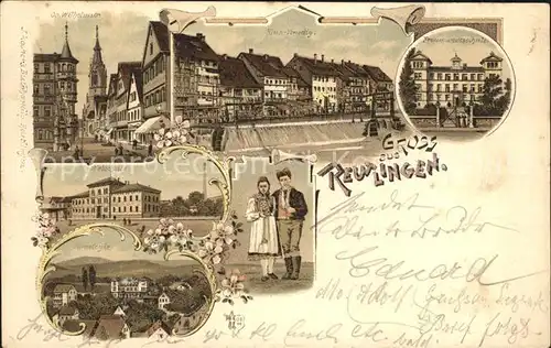 Reutlingen Obere Wilhelmstrasse Frauenarbeitsschule Webschule Litho / Reutlingen /Reutlingen LKR