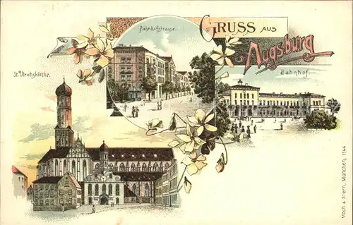 Augsburg Bahnhofstrasse Bahnhof Sankt Ulrichskirche / Augsburg /Augsburg LKR