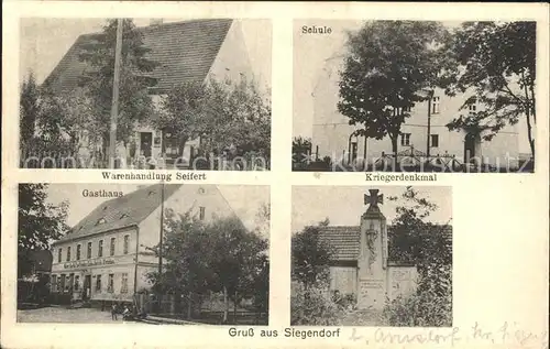 Siegendorf Oberschwarzach Schule Kriegerdenkmal Warenhandlung Gasthaus / Oberschwarzach /Schweinfurt LKR