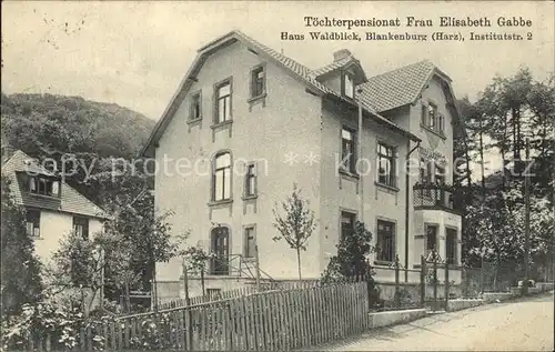 Blankenburg Harz Toechterpensionat Frau Elisabeth Gabbe / Blankenburg /Harz LKR