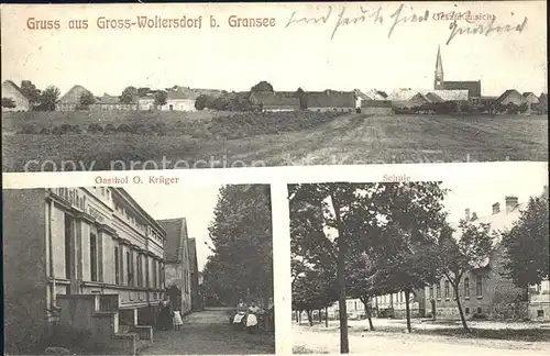 Gross Woltersdorf Gesamtansicht Gasthof Krueger Schule / Gross Pankow Prignitz /Prignitz LKR