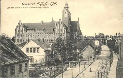 Salzwedel Neues Tor Landwirtschafts- Schule / Salzwedel /Altmarkkreis Salzwedel LKR