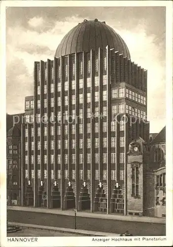 Hannover Anzeiger Hochhaus mit Planetarium Kat. Hannover