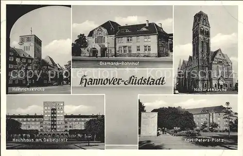 Hannover Nazarethkirche Bismarck  Bahnhof Heinrichskirche Kat. Hannover