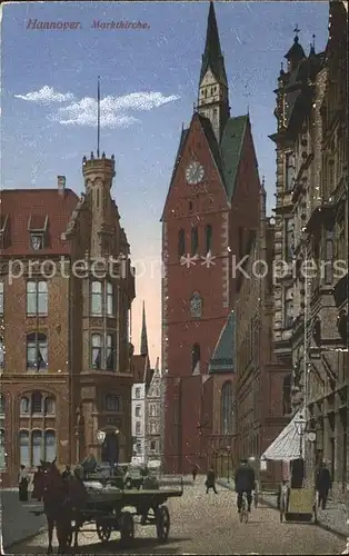 Hannover Marktkirche Pferdefuhrwerk Kat. Hannover