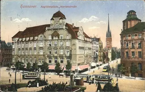 Hannover Aegidienplatz Marienstrasse Strassenbahnen Kat. Hannover