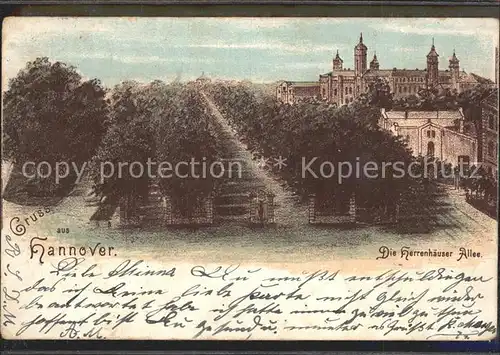 Hannover Herrenhaeuser Allee Schloss Kat. Hannover