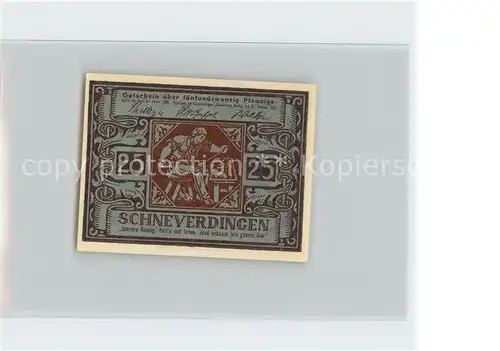 Schneverdingen 25 Pfennig Gutschein Handwerk Kat. Schneverdingen