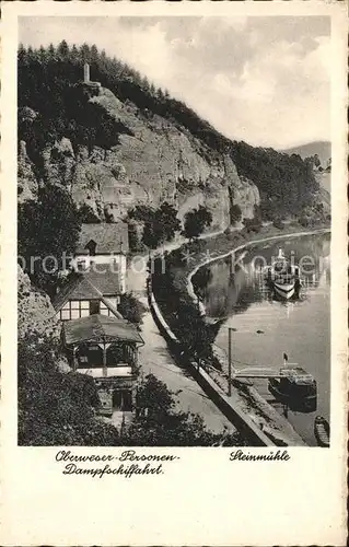 Hann. Muenden Oberweser Personen Dampfschiffahrt Steinmuehle Kat. Hann. Muenden