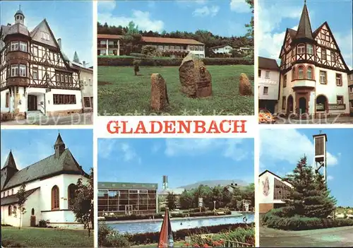 Gladenbach Fachwerkhaus Gedenksteine Kirchen Schwimmbad Kat. Gladenbach