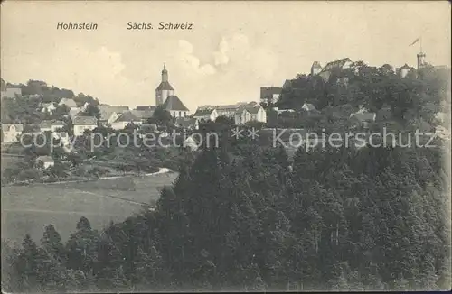 Hohnstein Saechsische Schweiz Stadblick mit Schloss Kat. Hohnstein