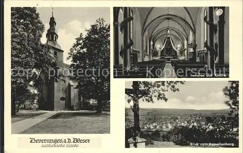 Beverungen Blick vom Kapellenberg Katholische Kirche Kat. Beverungen