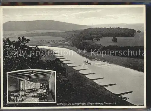 Fuerstenberg Weser Blick von den Weserbergterrassen ins Wesertal Kat. Fuerstenberg