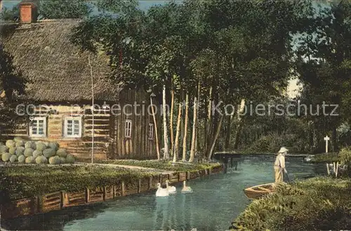 Lehde Huettel Boot Kat. Luebbenau Spreewald