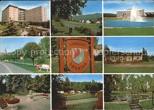 Zwesten Bad Kurklinik Fontaene Kurpark Campingplatz Teich Kat. Bad Zwesten