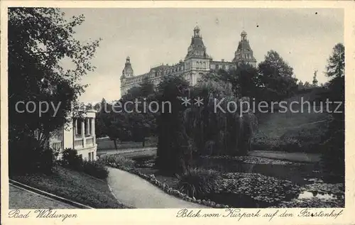 Bad Wildungen Blick vom Kurpark auf den Fuerstenhof Kat. Bad Wildungen