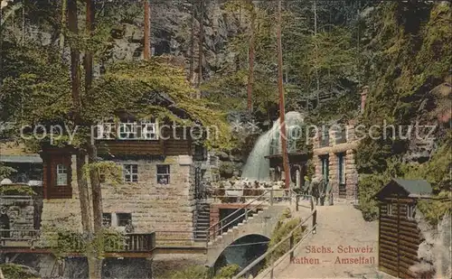 Rathen Saechsische Schweiz Amselfall Kat. Rathen Sachsen